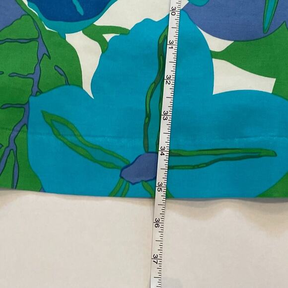 Talbots Cotton Blue Green Tropical Floral Sleeveless Halter Summer Dress, Sz 12 - Picture 13 of 13